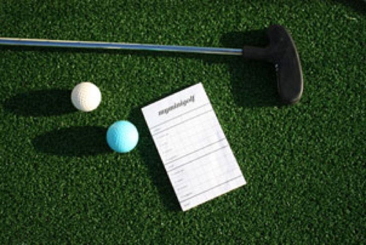 Rubber headed golf putters for our mini golf hire