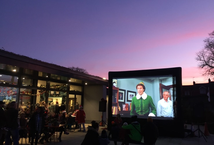 Christmas movies on outdoor cinema for hire Northern Ireland