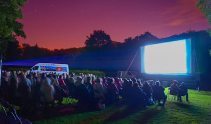 Movies in the park, large mobile cinema hire Northern Ireland Armagh