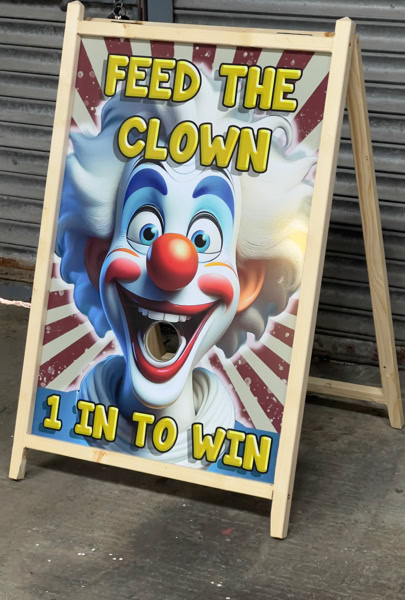 feed the clown carnival game hire northern ireland