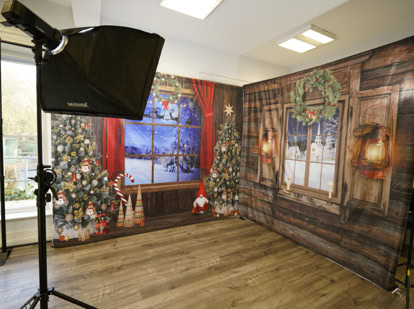 Santa's grotto photography backdrop hire Northern Ireland