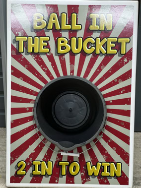 Ball in the bucket hand eye coordination training learning game hire northern ireland