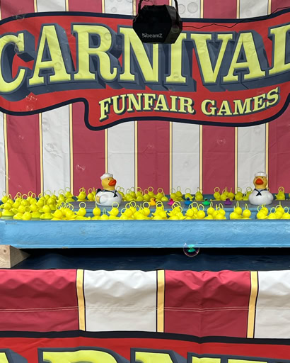 Hock a duck carnival game hire northern ireland, win if you catch a duck with a star