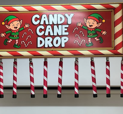 Catch it, Candy cane drop quick reaction carnival funfair game hire Northern Ireland